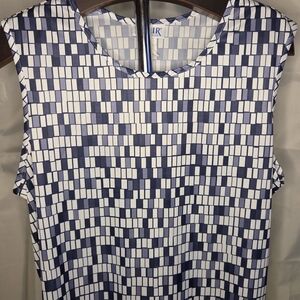 Blair Navy & White Geometric Sleeveless Camisole